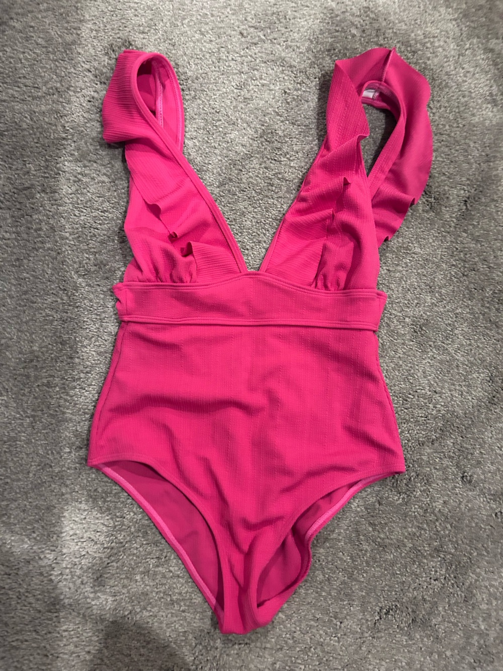 Amazon Women’s Hot Pink Ruffle One-Piece Swimsuit